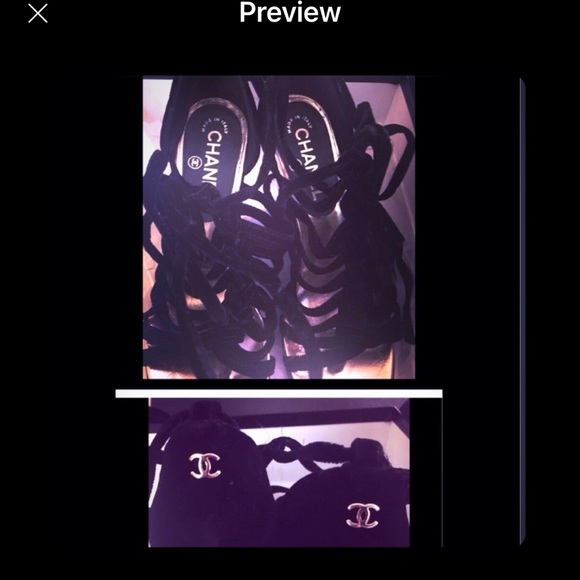 Authentic Chanel Velvet Platforms - Picture 5 of 8